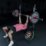 Squat & Bench Press Stand w/ Plate Storage & Bar Catch