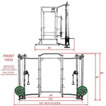 Pro 2x2 Power Rack w/ Multi Grip Pullup Bar