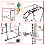 Pro 2x2 Power Rack w/ Multi Grip Pullup Bar